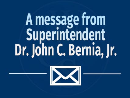 A message from the Superintendent